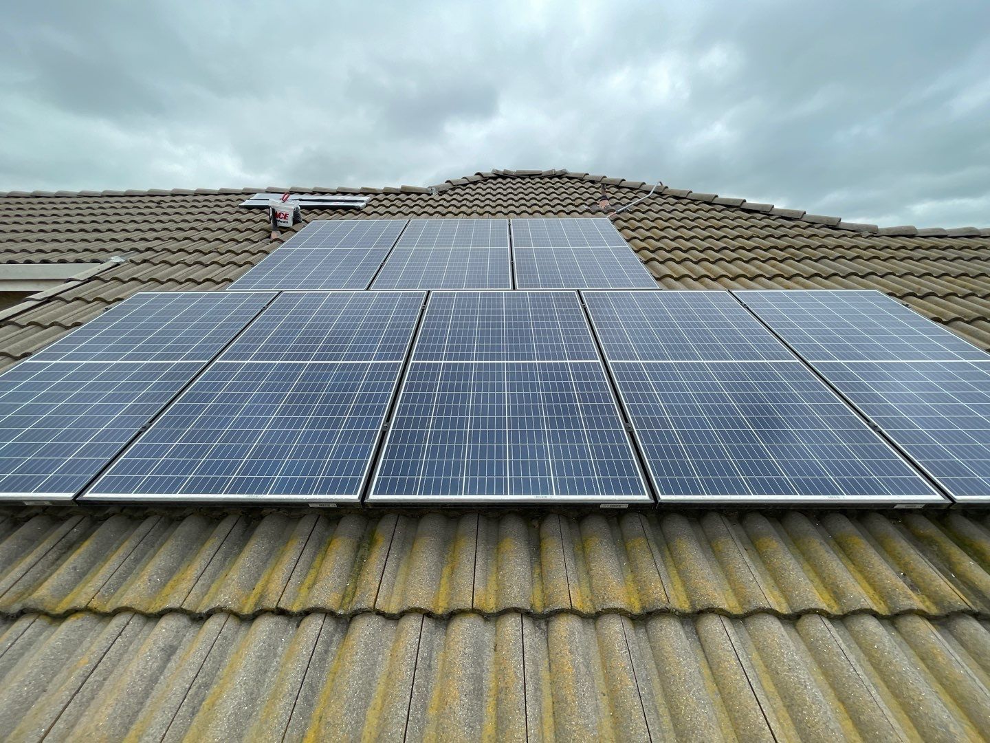 Solar panels installed on a residential tile roof